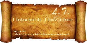 Lintscheidt Tibériusz névjegykártya